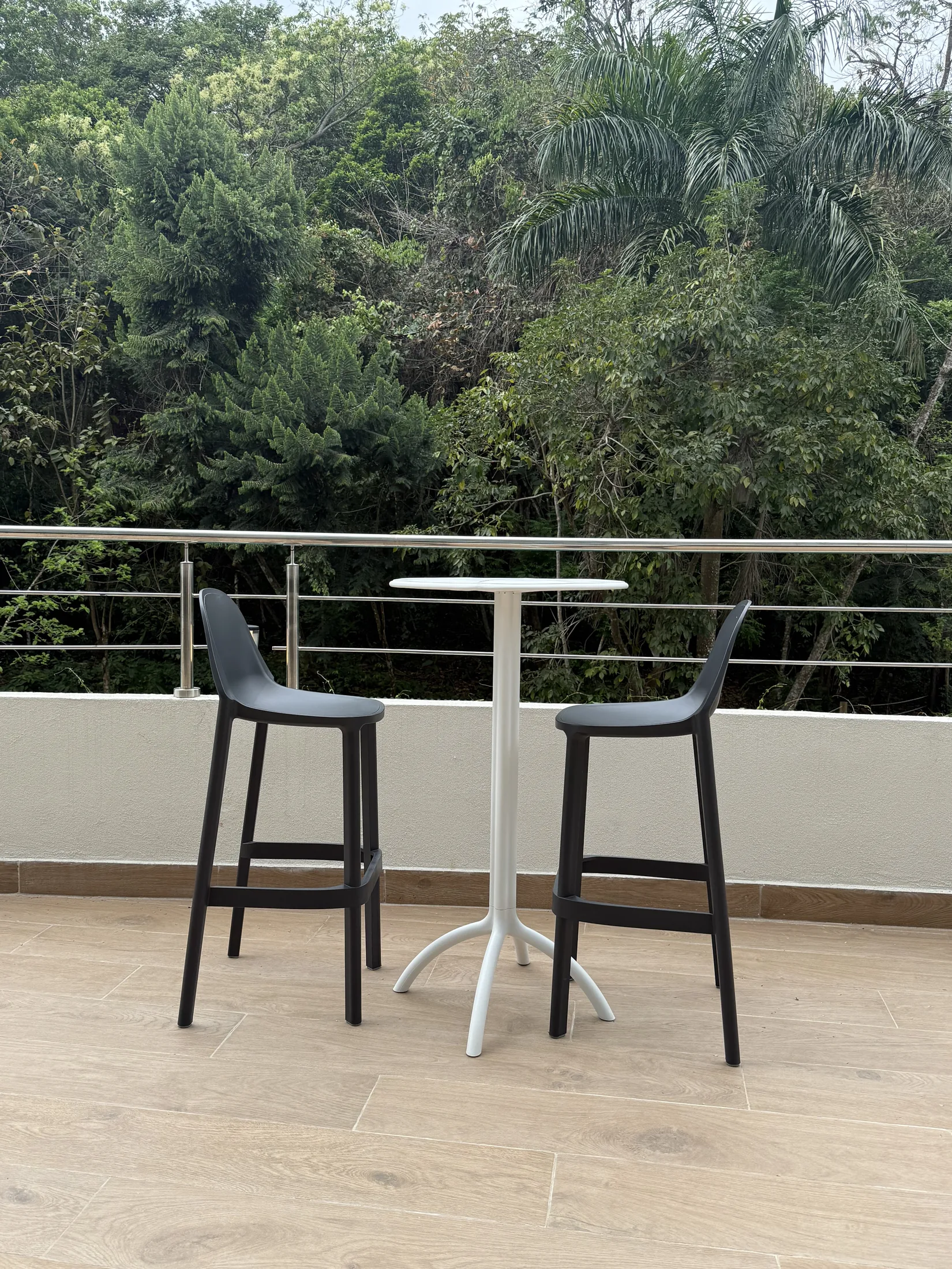 Terraza con vista directa al bosque